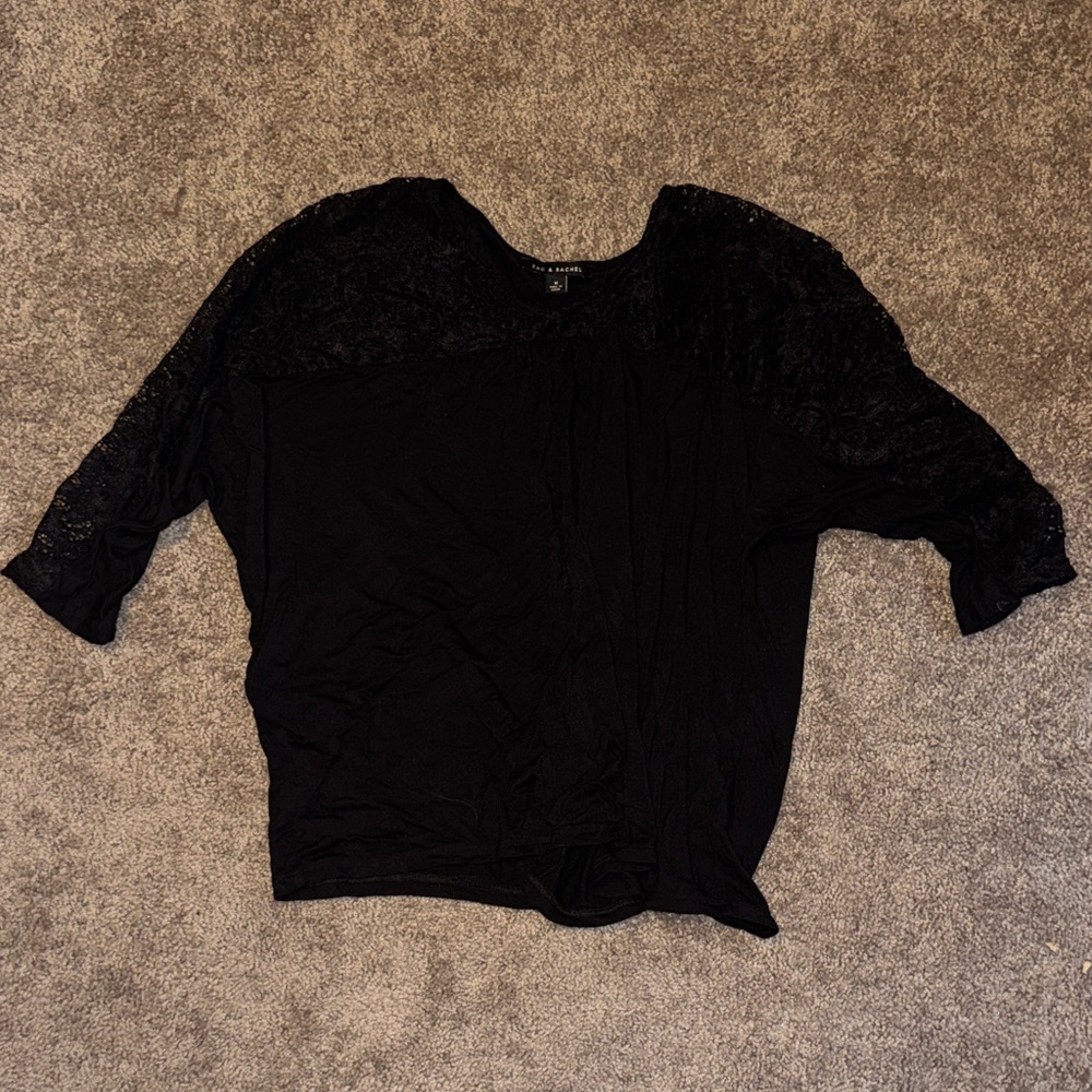 Elegant Black Women's Lace Blouse